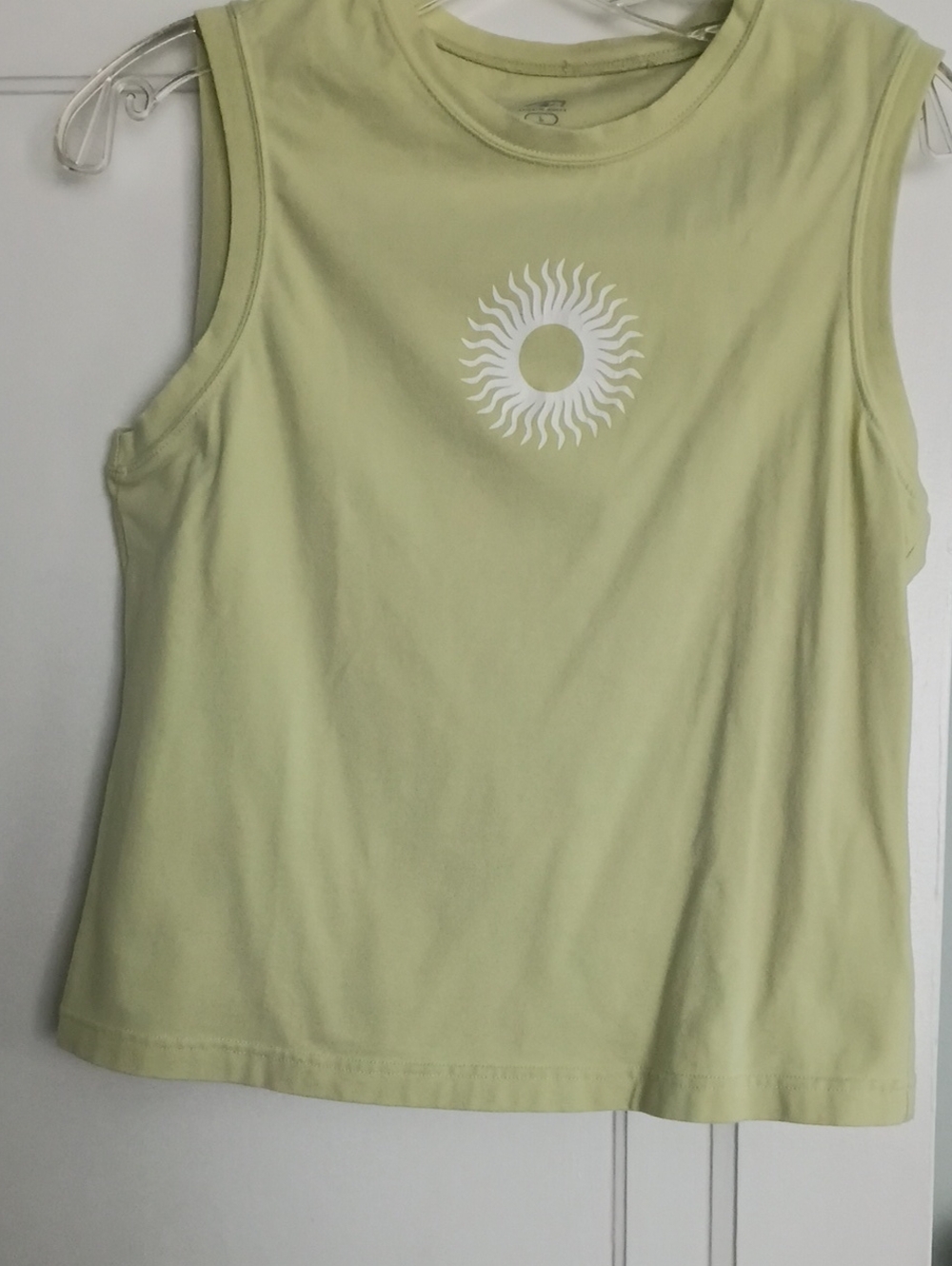 Athletic Works Light Lime Sun Graphic Tank Top